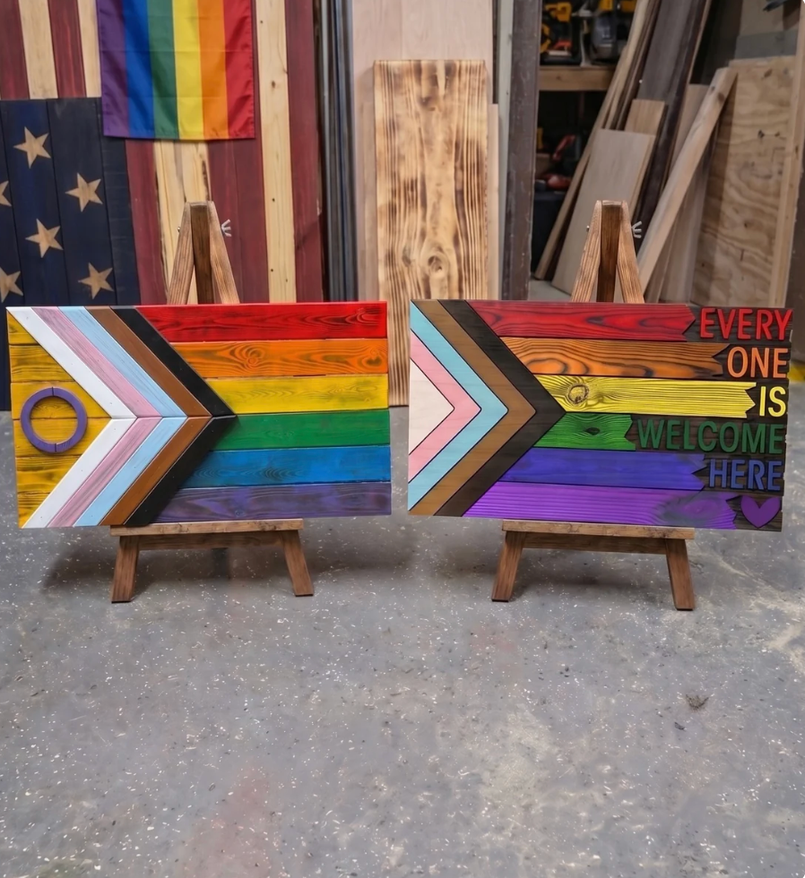 Eli's Wooden Pride Flags
