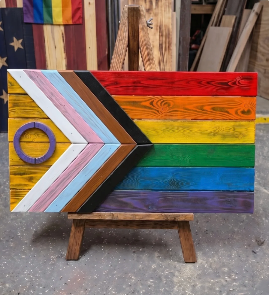 Eli's Wooden Pride Flags